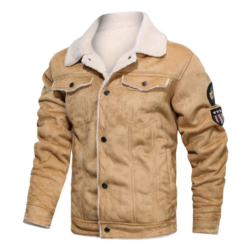 Giacca in Pelle Fleece Elegante e Calda