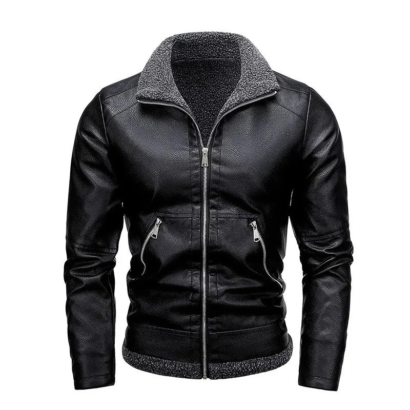 Giacca Elegante in Pelle Fleece