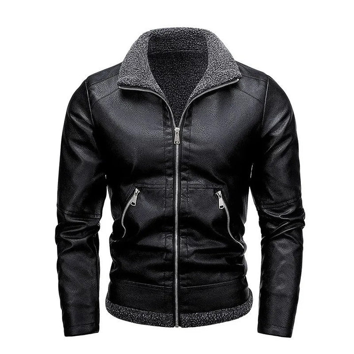 Giacca Elegante in Pelle Fleece