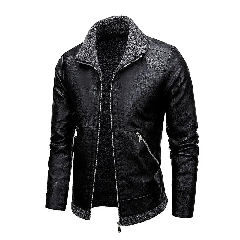 Giacca Elegante in Pelle Fleece