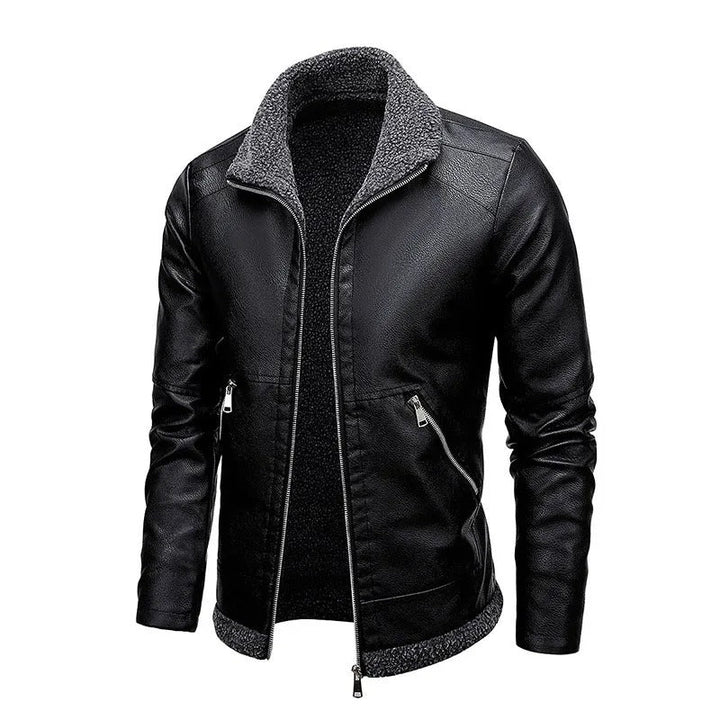 Giacca Elegante in Pelle Fleece