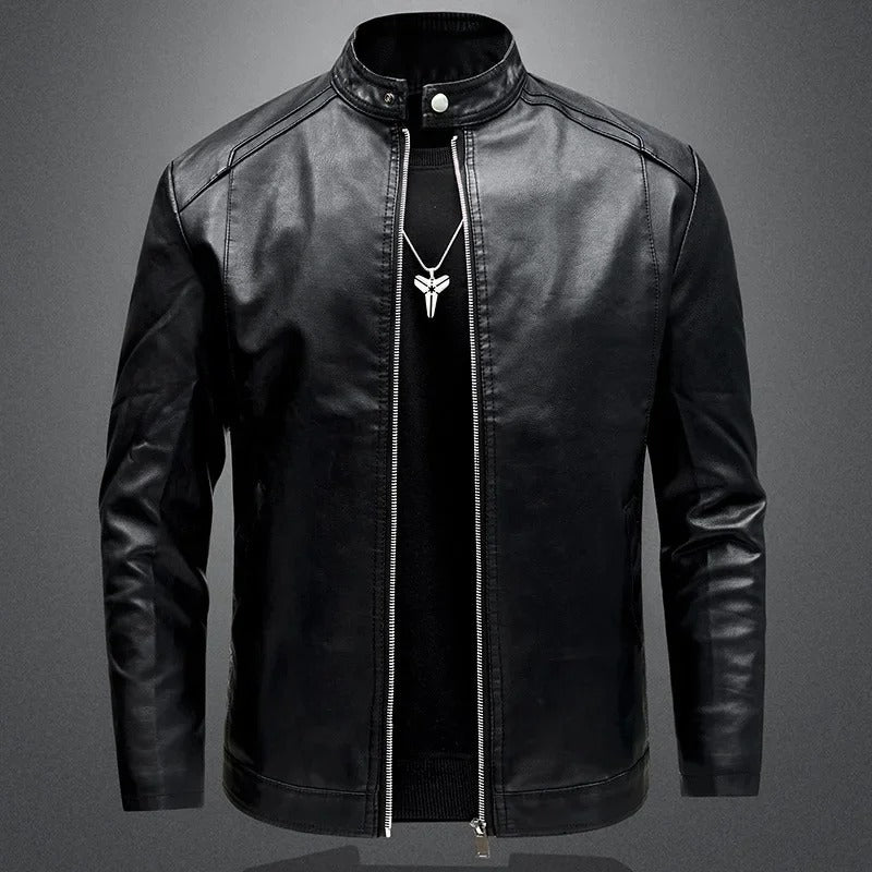 Giacca Biker in Pelle Elegante da Uomo