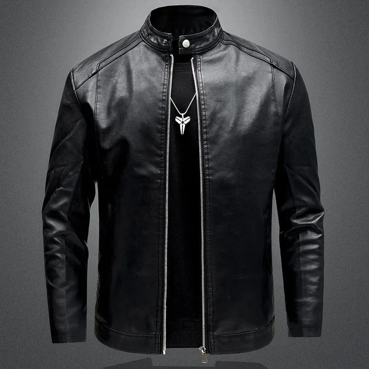 Giacca Biker in Pelle Elegante da Uomo