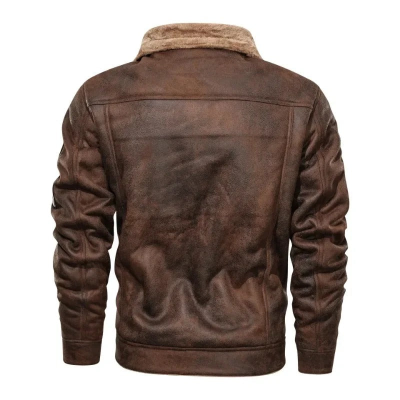Giacca in Pelle Fleece Elegante e Calda