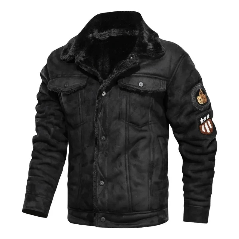 Giacca in Pelle Fleece Elegante e Calda