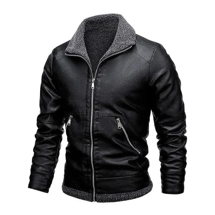 Giacca Elegante in Pelle Fleece