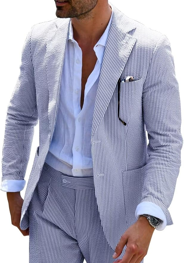 COMPLETO ESTIVO A RIGHE (PANTALONI+GIACCA) ROVESSA ROMA