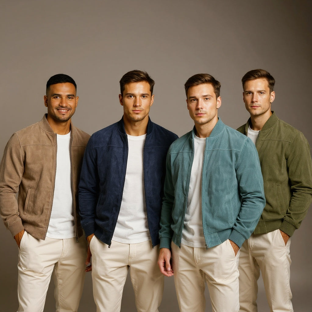 ROVESSA ROMA | GIACCA BOMBER IN CAMOSCIO UOMO